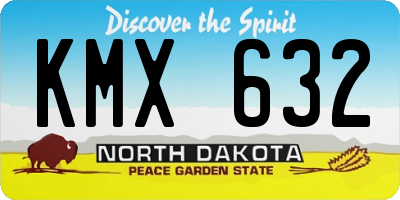 ND license plate KMX632