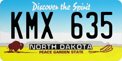 ND license plate KMX635