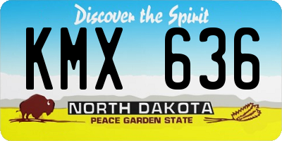 ND license plate KMX636