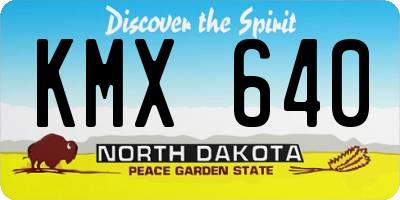 ND license plate KMX640