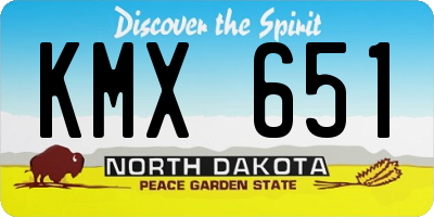 ND license plate KMX651