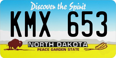ND license plate KMX653