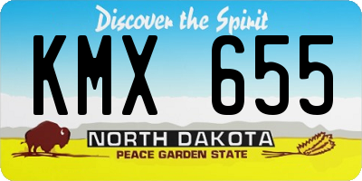 ND license plate KMX655