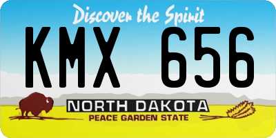 ND license plate KMX656