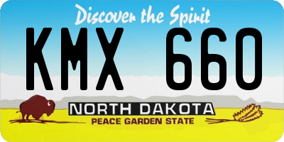 ND license plate KMX660