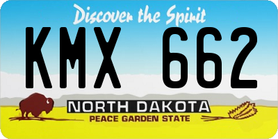 ND license plate KMX662