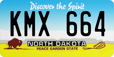 ND license plate KMX664