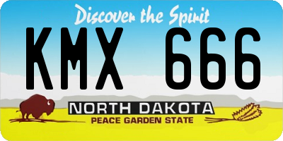 ND license plate KMX666