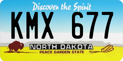 ND license plate KMX677