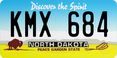 ND license plate KMX684