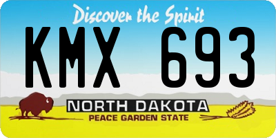 ND license plate KMX693