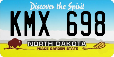 ND license plate KMX698