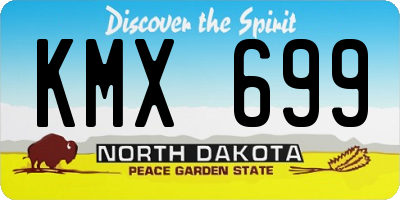 ND license plate KMX699