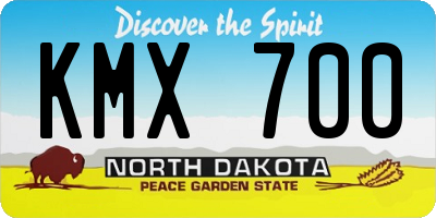 ND license plate KMX700