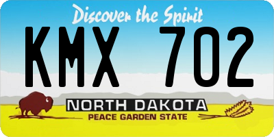 ND license plate KMX702