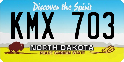 ND license plate KMX703