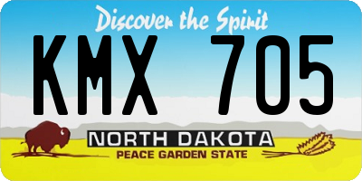 ND license plate KMX705