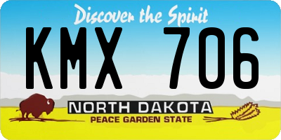 ND license plate KMX706