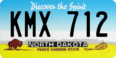 ND license plate KMX712