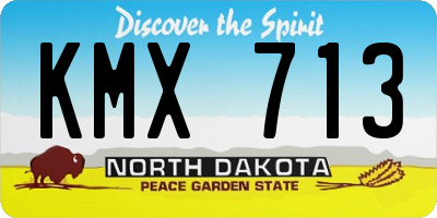 ND license plate KMX713