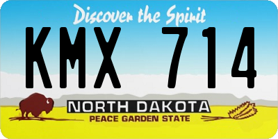ND license plate KMX714