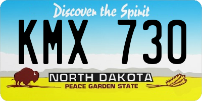 ND license plate KMX730