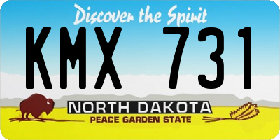 ND license plate KMX731