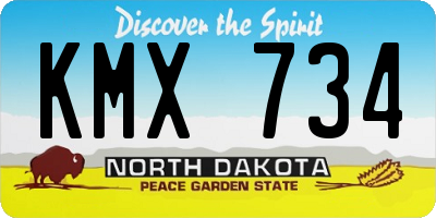 ND license plate KMX734