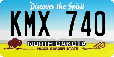ND license plate KMX740