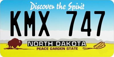 ND license plate KMX747