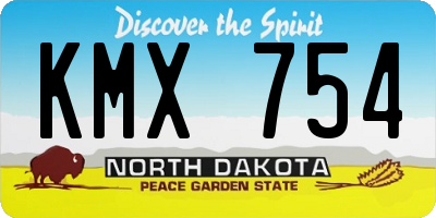 ND license plate KMX754