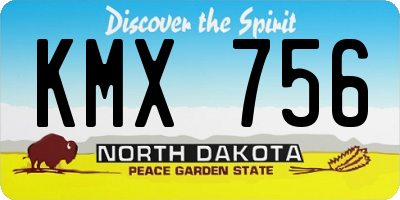 ND license plate KMX756