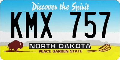ND license plate KMX757