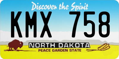 ND license plate KMX758