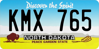 ND license plate KMX765
