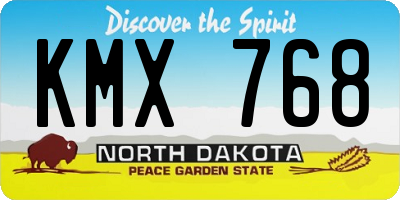 ND license plate KMX768
