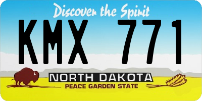 ND license plate KMX771
