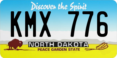 ND license plate KMX776