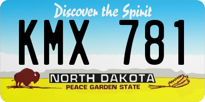 ND license plate KMX781