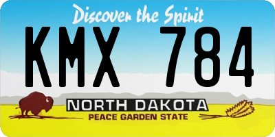 ND license plate KMX784