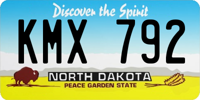 ND license plate KMX792