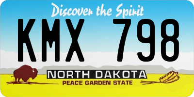 ND license plate KMX798