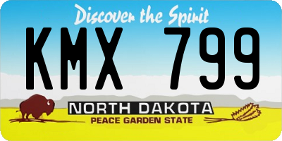 ND license plate KMX799
