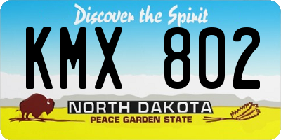 ND license plate KMX802