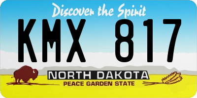 ND license plate KMX817