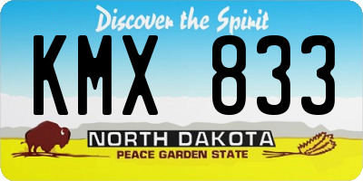 ND license plate KMX833