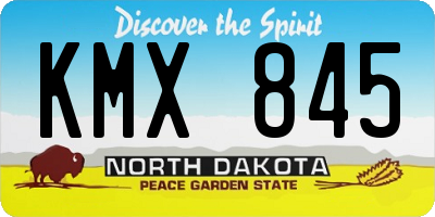 ND license plate KMX845