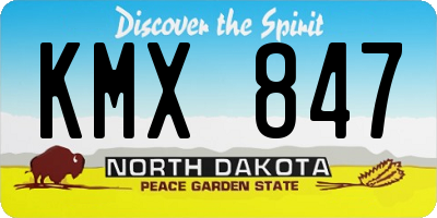ND license plate KMX847