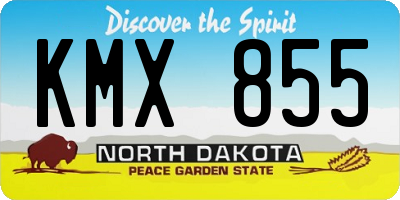 ND license plate KMX855