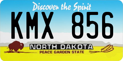 ND license plate KMX856